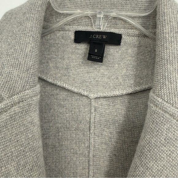 J. Crew Women Merino Wool Sweater Blazer Gray 2-Button Size S Pockets Collared - Picture 5 of 10